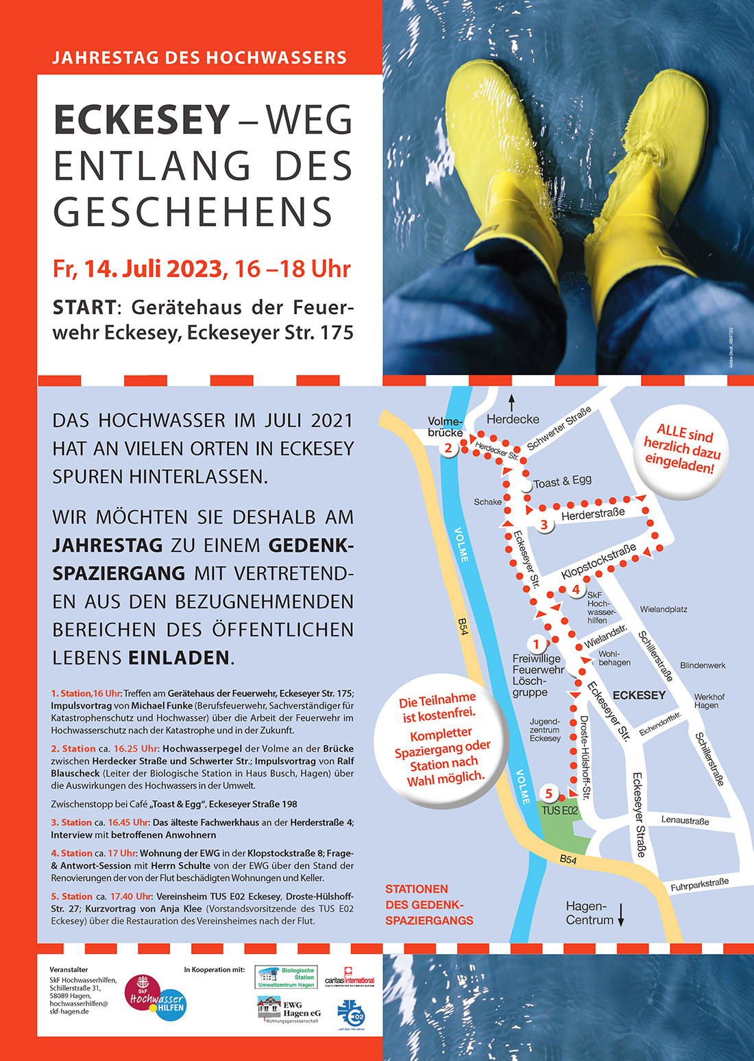 Plakat zum Gedenktag der Flut in Hagen