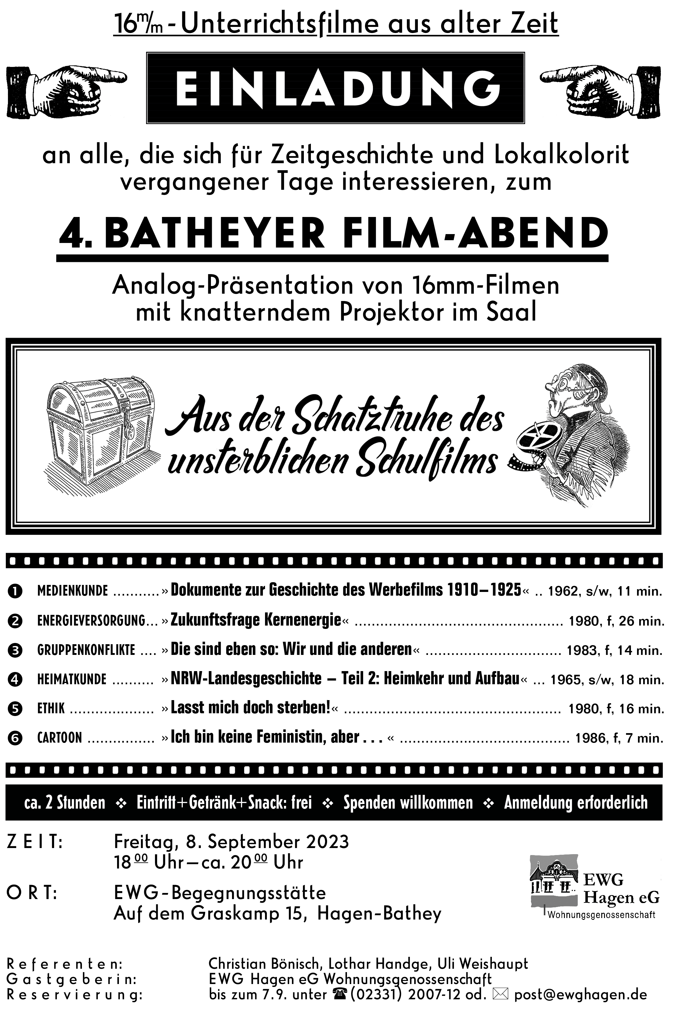 Flyer: Einladung zum 4. Batheyer Film-Abend